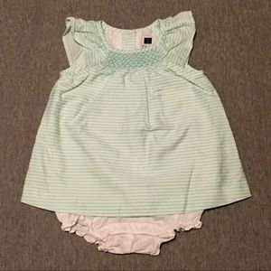 Janie and Jack Mint Green/White Striped One Piece